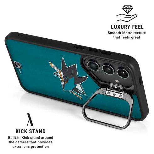 NHL San Jose Sharks Distressed Galaxy S24 Plus Kickstand Case